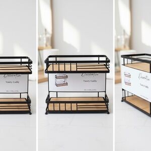 Decorative Black and Brown Vanity Caddy